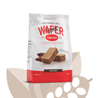 Venta al por Mayor de Waferinis de Cacao Italianos Cabrioni, Galletas Wafer Rellenas de Chocolate Crujiente y Dulce - Bolsa de 400gr