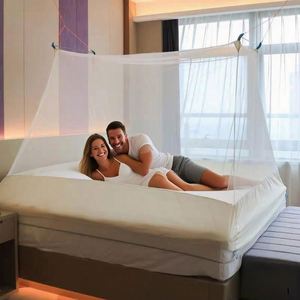 Tienda de campaña infantil tipo castillo - Carpa plegable de poliéster para niños y niñas, tipi interior/exterior con cortina de cama, mosquitera para cuna de bebé - Product Image 3