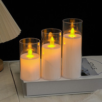 Lot de bougies LED sans flamme attrape-rêves, lumières LED à piles, bougies LED en verre pour décoration de mariage et de festival