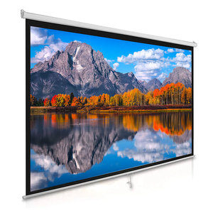 60-150 inch 16:9 tay kéo tự khóa mờ màn hình máy chiếu trắng treo tường HD thủ công khóa tự động màn hình chiếu - Product Image 1