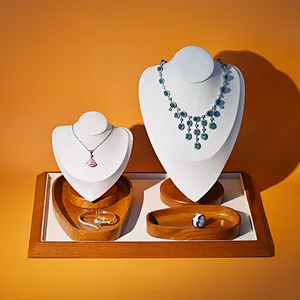 Présentoir de bijoux en bois massif lukling, disque de perles, collection de bijoux, bague, collier, plateau de marchandises, accessoires d'affichage de bijouterie