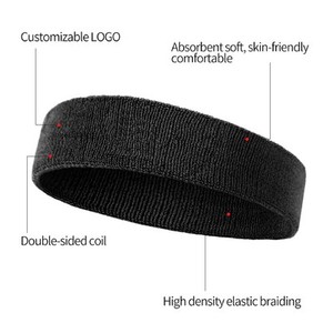 Custom logo Sweat Absorption Exercise Sweat Prevention Fitness Yoga Men's and Women's Pure Cotton <b>Headband</b> - Product Image 4