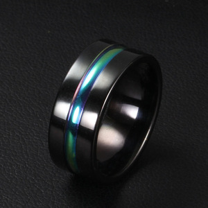 Bague de guerrier noire 8MM en acier inoxydable géométrique pour homme, bague de mode entrelacée de couleur noire, bijou cadeau - Product Image 3