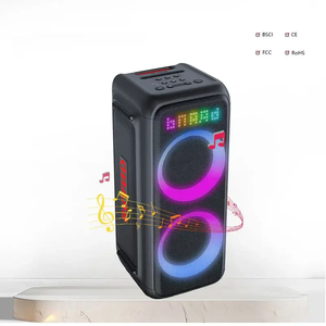Ipx4 Waterproof Double 8 Inches Blue-Tooth Wireless Portable DJ Karaoke Party Sound Speaker for Radio Metal Sound Party Speakers - Product Image 1