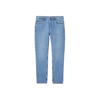 Jeans Denim Pria Ukuran Besar Model Lurus Kasual Warna Solid Tenun, Desain Khusus, Bernapas, Tahan Angin, 100% Katun, Grosir, Laris Manis