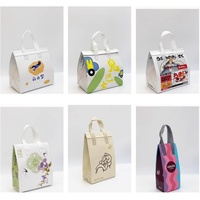 Sac isotherme pliable non tissé Baoren Spot Takeaway pour le refroidissement des gâteaux, du thé au lait, des collations et des sandwichs, avec logo imprimé et poignée.