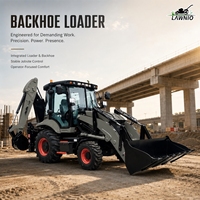 Pengiriman Gratis Backhoe Loader LAWNIO dengan Kedalaman Penggalian Maksimum 3510mm Operasi Multiguna untuk Perawatan Jalan Diesel Loader
