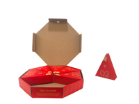 Boîte d'emballage de snack en carton ondulé octogonal de marque en feuille d'or personnalisée sacs à provisions portables à doublure en éponge imperméable haut de gamme