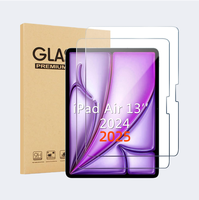 Protection d'écran en verre trempé HD 2.5D 9H, anti-choc, anti-reflet, anti-rayures, verre trempé japonais AGC, iPad Air 13 pouces M3 M4 M5