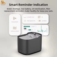 Fontaine à eau automatique pour animaux de compagnie OEM 2,5 L en acier inoxydable avec capteur, sans fil, fonctionnant sur batterie, compatible WiFi pour chats
