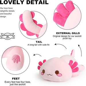 도매 30cm Kawaii 다양한 색상 멕시코 Axolotl 도롱뇽 애니메이션 봉제 완구 부드러운 인형 동물 인형 귀여운 Axolotl 베개 - Product Image 4