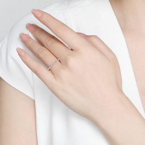 Hot Selling Trendy Design Half Eternity <b>Ring</b> Fine Jewelry 18K Solid Gold Real Natural Diamond Stackable <b>Ring</b> For <b>Couple</b> Gift - Product Image 5