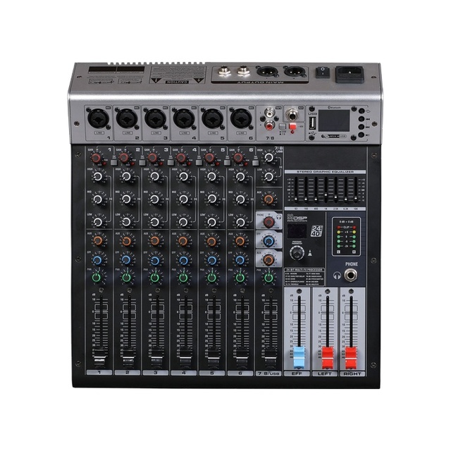 Xtuga GBR-8 Professional Audio Studio DJ Mixer Digital Music Equipment for Recordio Video & Lighting