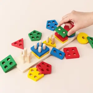 Ma producto más vendido 2024 clasificador de formas juguete de madera preescolar juguetes de madera Montessori educación temprana niños juguetes de madera