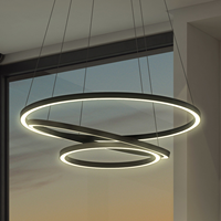 Luminaires suspendus modernes en acrylique ECOJAS, lustre LED en aluminium, design doré, aluminium simple, fer + cristal + acrylique 80 4.6