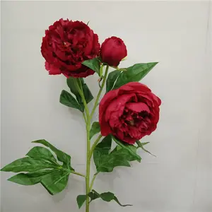 High quality 3 heads artificial flowers 6 colors silk peony for Home decoration