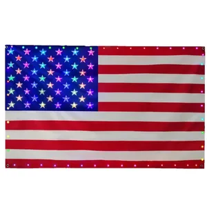 装飾装飾APP制御ライトカスタマイズ可能なお祝いLED壁の装飾3x5FTスマートストリングライト付きアメリカ国旗