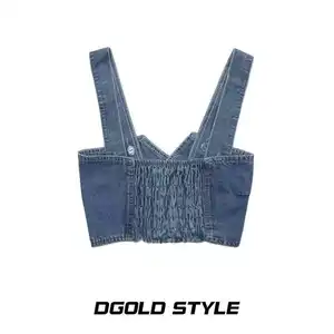 Spaghetti träger Keine Dekoration Jeans weste Damen Tanktops für Damen