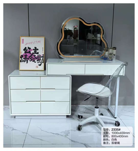 Modern Makeup <b>Vanity</b> <b>Table</b> With Cloud <b>Mirror</b> Storage Desk White Color For Bedroom Furniture - Product Image 1