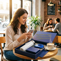 Ensemble cadeau personnalisé avec haut-parleur Bluetooth intelligent multifonction + chauffage intelligent à température contrôlée, coffret cadeau gravé