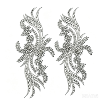 Appliques florales faites à la main de haute qualité, patchs thermocollants avec strass pour accessoires vestimentaires DIY