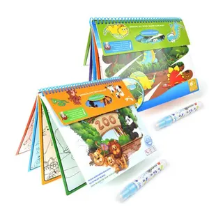 Buku gambar air ajaib coretan pena air mainan lukisan buku mewarnai air kit cat yang dapat digunakan kembali untuk anak-anak pendidikan gambar mainan
