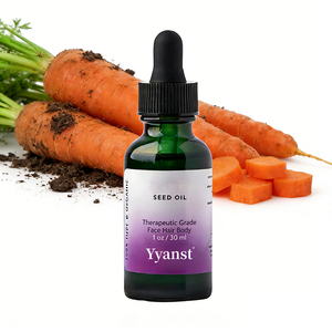Huile de graines de carotte de haute qualité, marque privée, pure, pressée à froid, pour la croissance des cheveux et les soins de la peau, en flacon compte-gouttes - Product Image 1