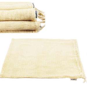 Sac d'épicerie réutilisable en maille de coton écologique produit un sac à cordon avec une longue poignée - Product Image 5