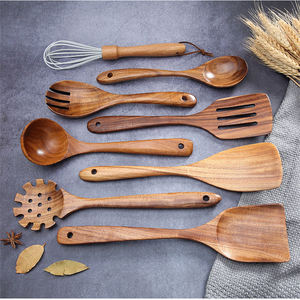 Lot de 12 ustensiles de cuisine en bambou, pour la cuisine, livraison gratuite, avec plateau tournant - Product Image 5