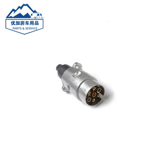 Conector de Remolque de Aluminio de 7 Pines, 12V, Estándar Europeo Mo-160, Adaptador de Luz de Señalización, Conector Metálico Plateado - Product Image 4