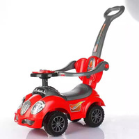 Voiture à pousser pour enfant 3-en-1 en plastique Best Choice Products avec sons et klaxon, rouge