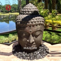 Fontaine de Bouddha en marbre avec cascade en pierre naturelle sculptée à la main pour jardin extérieur moderne