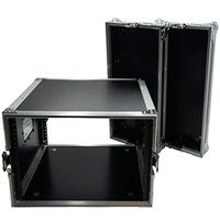 Boîtes de transport de luxe portables en aluminium noir de haute qualité pour amplificateur 4U