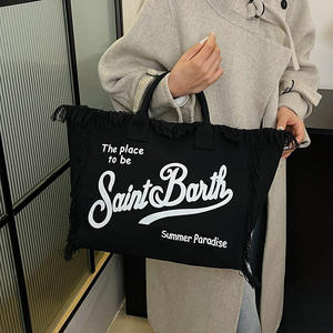 Borsa a Spalla Tote in Tela di Grande Capienza con Nappe e Lettere Stile Europeo, Borsa Semplice da Lavoro e da Studente, Borsa a Mano con Frange per <span class=keywords><strong>Donna</strong></span> - Product Image 5
