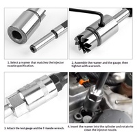 Kit de réparation de sièges de soupapes et d'injecteurs diesel automobile, outil de dégrossissage, 17 pièces, en boîte, pour usage en atelier