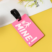 Étiquette de bagage antivol en PVC souple Lattis, motif lettres, couleur personnalisable, style simplicité urbaine pour avion