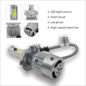 Ampoule de phare LED <span class=keywords><strong>C6</strong></span> H4 <span class=keywords><strong>H7</strong></span> H11 36W 8000Lm Phares de voiture H1 H3 H4 <span class=keywords><strong>H7</strong></span> H8 H9 H10 H11 H16 9005 9006 Phare LED de moto H4 <span class=keywords><strong>H7</strong></span> - Product Image 2