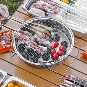 <b>Disposable</b> Charcoal Grill Stainless Steel Portable Outdoor <b>BBQ</b> For 3-5 People - Product Image 4