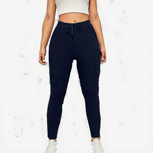 Pantalones Casuales de Verano para Mujer, Ajustados, Transpirables, de Cintura Media con Bolsillos, al por Mayor - Product Image 1