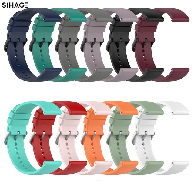 Solid Color Silicone Strap Watch Band 22mm 20mm Smart Bracelet for Samsung Galaxy Watch & Amazfit GTE Fashion Accessory