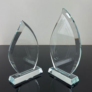 도매 맞춤형 로고 무지 불꽃 모양 유리 상패 트로피 플라크 MH-NJ0609 - Product Image 3