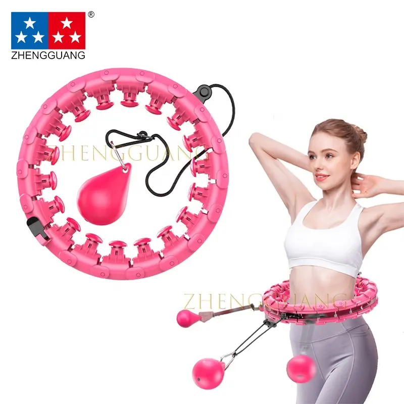 ZG Hot-sale 24Sections Detachable Adjustable 360 Degree Massage Smart Fitness Circle Auto-spin Slimming Waist Fitness Ring