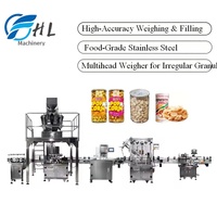 Ligne de remplissage automatique de granulés avec peseuse multi-têtes pour biscuits, noix, bonbons, chocolat, snacks et aliments