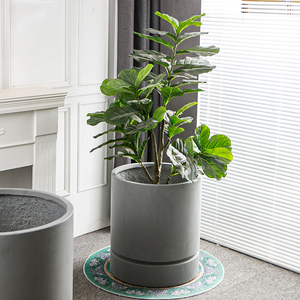 Maceta de cemento de arcilla de magnesio de gran tamaño minimalista nórdico para jardín para sala de estar y balcón Wabi-Sabi decoración del hogar - Product Image 4