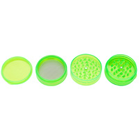 Broyeur d'herbes en plastique ABS transparent à 4 couches, simple et portable, avec filtre en maille pour herbes sèches et tabac, accessoires pour fumeurs - Vente en gros