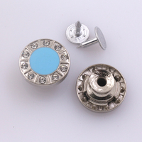 Desain Fashion Berkualitas Tinggi Kancing Jeans Logam Berhiaskan Batu Rhinestone 17mm untuk Denim