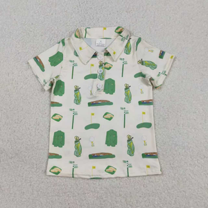 เสื้อโปโลติดกระดุมลายธงกอล์ฟสำหรับเด็กชายพี่น้อง - Product Image 3