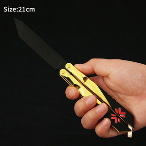 Cuchillo Mariposa Valorant Champions <span class=keywords><strong>2022</strong></span> de 21 cm, No Afilado, Periférico de Juego, Aleación de Zinc y Modelo de Exhibición con Funda de Cuero - Product Image 5
