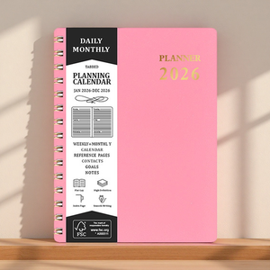 2024 2025 biểu tượng tùy chỉnh da bìa cứng xoắn ốc máy tính xách tay Tạp Chí kế hoạch với vải & PP bìa và tùy chỉnh in ấn cho quà tặng sử dụng - Product Image 6