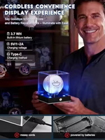 Henry Baseball-Vitrine mit LED-Beleuchtung, PVC-Klarwürfelhalter, UV-Schutz, umweltfreundlich, Speicherfunktion, Autogramm-Ständerbox, einzeln für 10 Stück